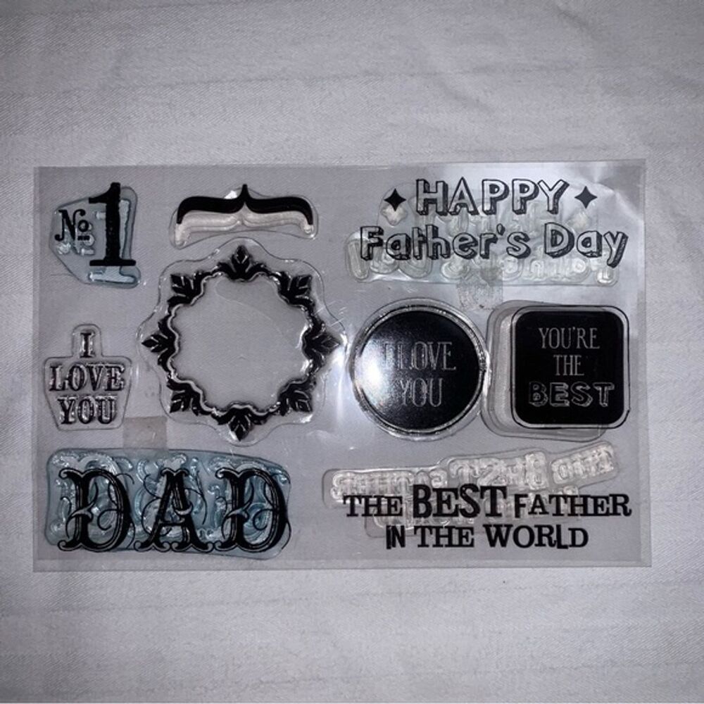 Father’s Day Dad Best in the World #1 Stamp Set Photopolymer 9 Crafting Cards